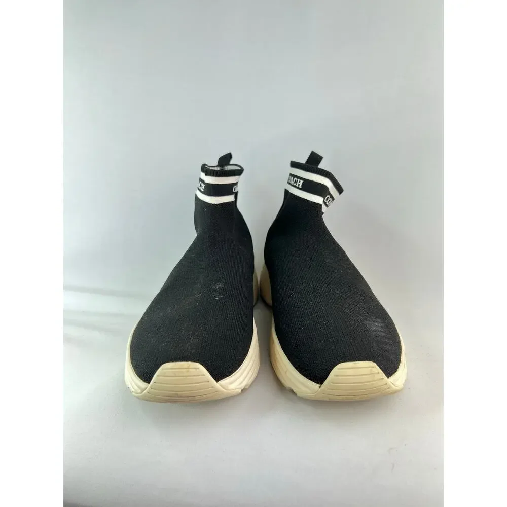 Coach FG4264 C203 Women's Knit Sock Sneakers Black Size 11B